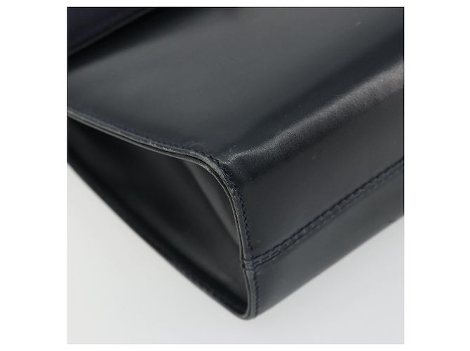 Borsa a Spalla Gancini in Pelle Salvatore Ferragamo Blu Navy Oro Auth YKZ1453A - vista 14