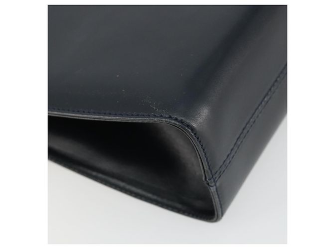 Borsa a Spalla Gancini in Pelle Salvatore Ferragamo Blu Navy Oro Auth YKZ1453A - vista 16