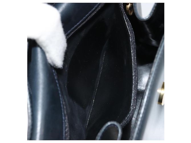 Borsa a Spalla Gancini in Pelle Salvatore Ferragamo Blu Navy Oro Auth YKZ1453A - vista 21