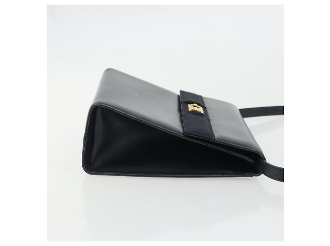 Borsa a Spalla Gancini in Pelle Salvatore Ferragamo Blu Navy Oro Auth YKZ1453A - vista 3