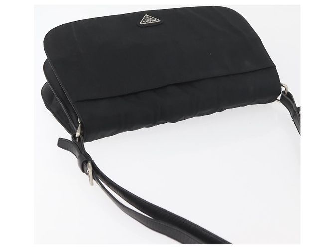 Borsa a Spalla PRADA Nylon Nero Argento Autentica YKZ1095A - vista 6