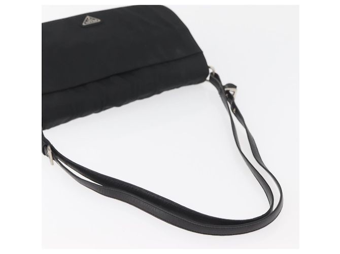 Borsa a Spalla PRADA Nylon Nero Argento Autentica YKZ1095A - vista 7