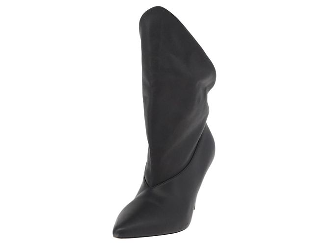Botines de cuero negros GIVENCHY Auth 174625A - vista 17