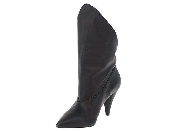 Botines de cuero negros GIVENCHY Auth 174625A - vista 2