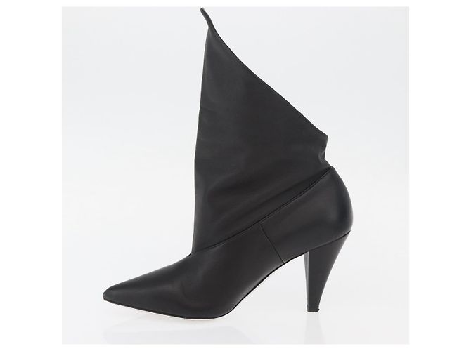 Botines de cuero negros GIVENCHY Auth 174625A - vista 5