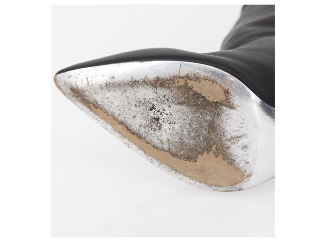 Botines de cuero negros GIVENCHY Auth 174625A - vista 8