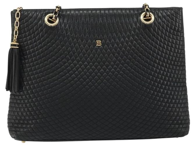 BALLY Borsa a Spalla a Catena Pelle Nera Oro Auth BSZ498 Nero D'oro - vista 13