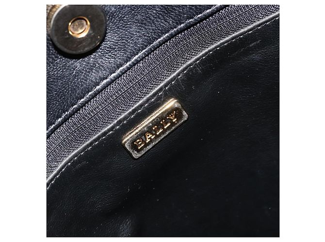 BALLY Borsa a Spalla a Catena Pelle Nera Oro Auth BSZ498 Nero D'oro - vista 21