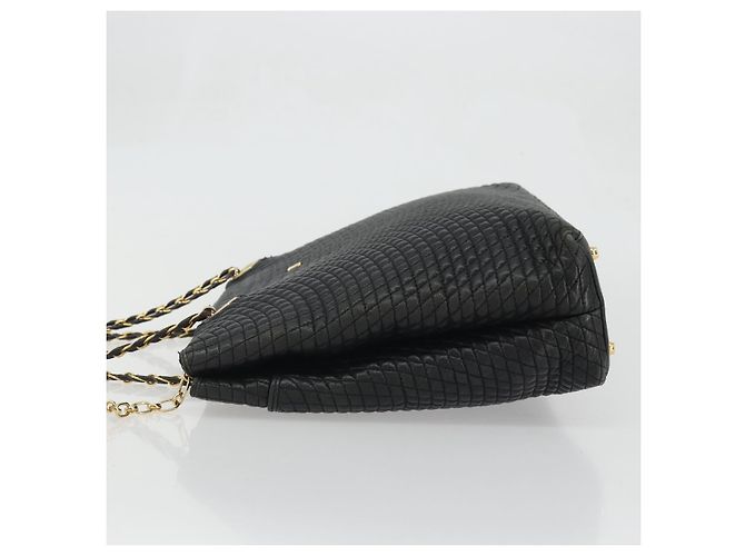 BALLY Borsa a Spalla a Catena Pelle Nera Oro Auth BSZ498 Nero D'oro - vista 4