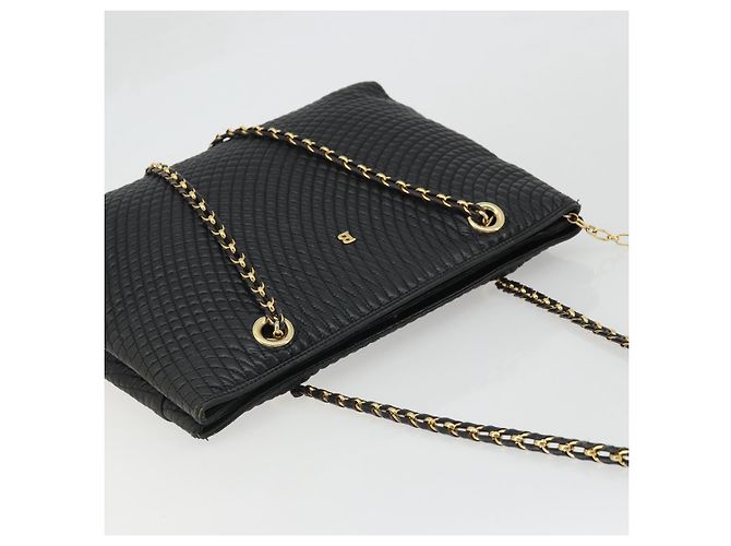 BALLY Borsa a Spalla a Catena Pelle Nera Oro Auth BSZ498 Nero D'oro - vista 6