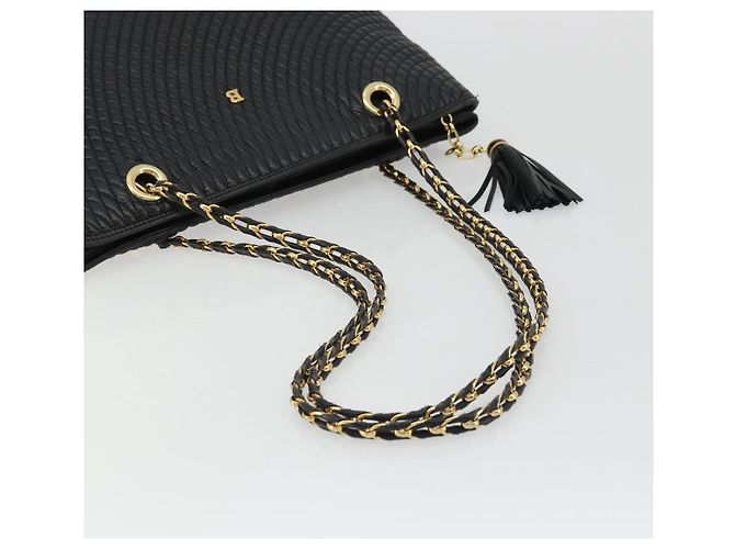 BALLY Borsa a Spalla a Catena Pelle Nera Oro Auth BSZ498 Nero D'oro - vista 7