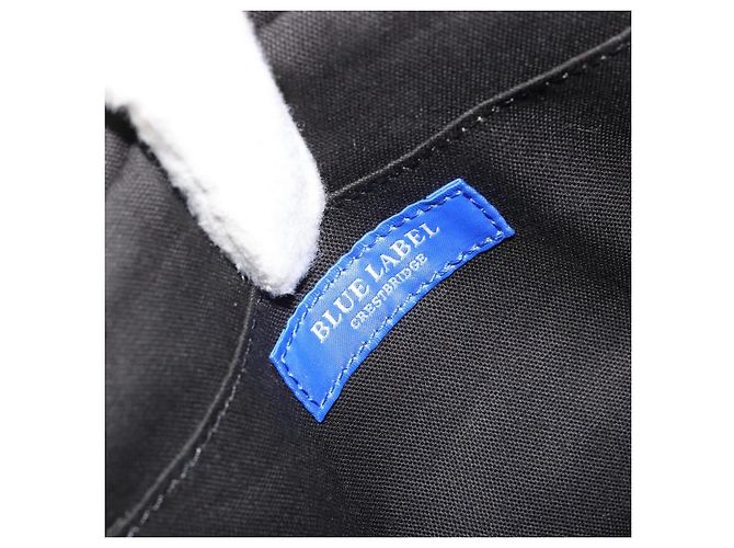 Autre Marque BORSO A SPALLA CB CHECK BLUE LABEL CRESTBRIDGE IN NYLON LANA ORO ROSSO Auth 174651A D'oro - vista 18