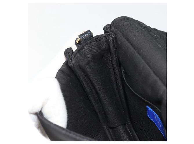 Autre Marque BORSO A SPALLA CB CHECK BLUE LABEL CRESTBRIDGE IN NYLON LANA ORO ROSSO Auth 174651A D'oro - vista 20