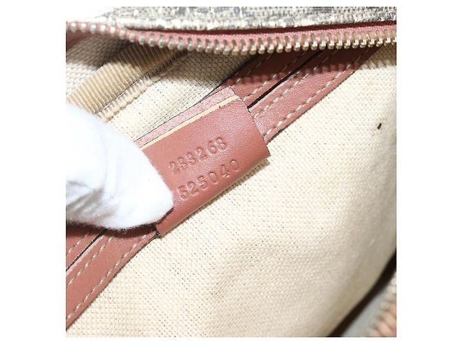 Gucci Borsa a Spalla GG Supreme PVC Beige Oro 233268 Auth YKZ260 D'oro - vista 12