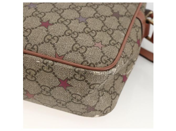 Gucci Borsa a Spalla GG Supreme PVC Beige Oro 233268 Auth YKZ260 D'oro - vista 15