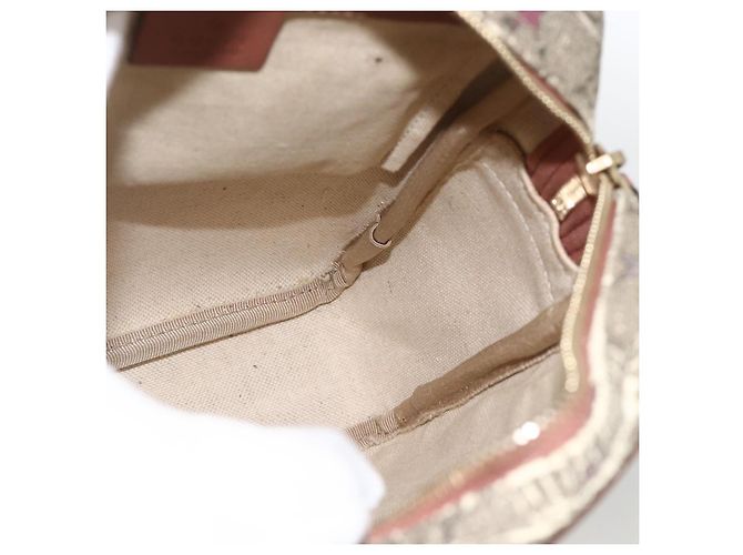 Gucci Borsa a Spalla GG Supreme PVC Beige Oro 233268 Auth YKZ260 D'oro - vista 18