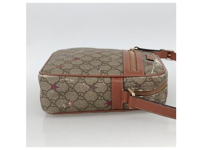 Gucci Borsa a Spalla GG Supreme PVC Beige Oro 233268 Auth YKZ260 D'oro - vista 4
