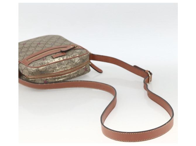 Gucci Borsa a Spalla GG Supreme PVC Beige Oro 233268 Auth YKZ260 D'oro - vista 7