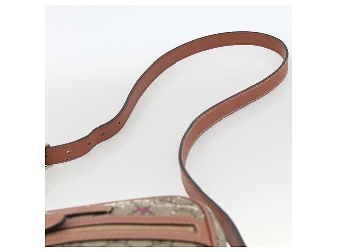 Gucci Borsa a Spalla GG Supreme PVC Beige Oro 233268 Auth YKZ260 D'oro - vista 8