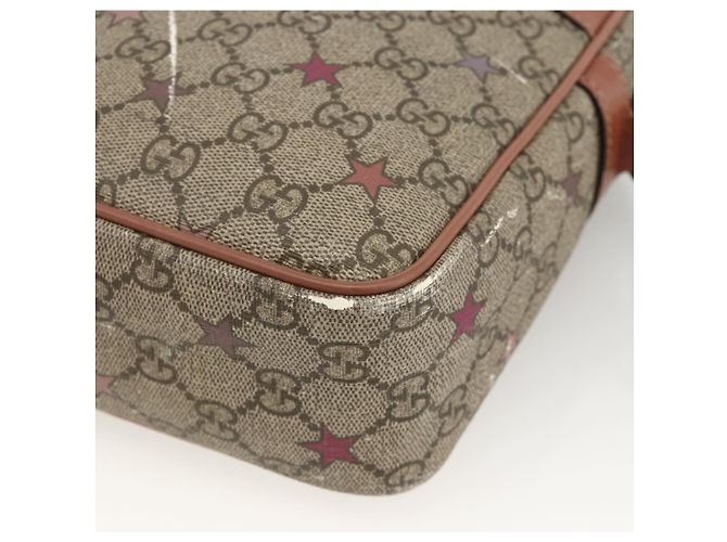 Gucci Borsa a Spalla GG Supreme PVC Beige Oro 233268 Auth YKZ260 D'oro - vista 9