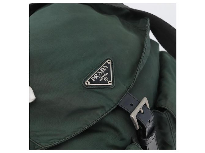 Zaino PRADA in nylon verde argento Auth BSZ500 - vista 21