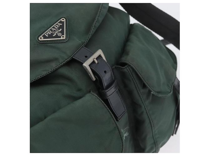 Zaino PRADA in nylon verde argento Auth BSZ500 - vista 22
