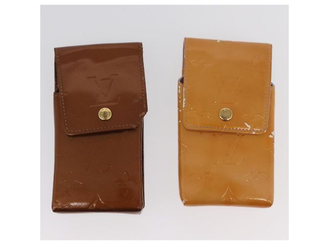 LOUIS VUITTON Estuche para Cigarrillos Vernis 4 Set Bronce Rosa Lavanda LV Auth 175001 - vista 4