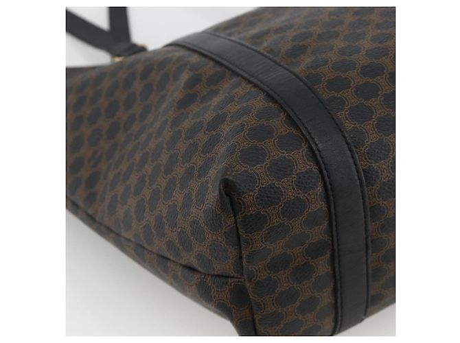 Céline Borsa tote in tela Macadam CELINE in pelle PVC nera e oro Auth YKZ828A Nero D'oro - vista 14