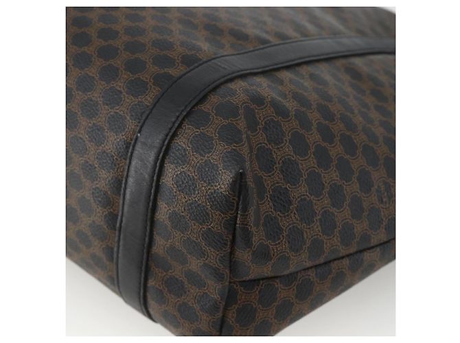 Céline Borsa tote in tela Macadam CELINE in pelle PVC nera e oro Auth YKZ828A Nero D'oro - vista 15