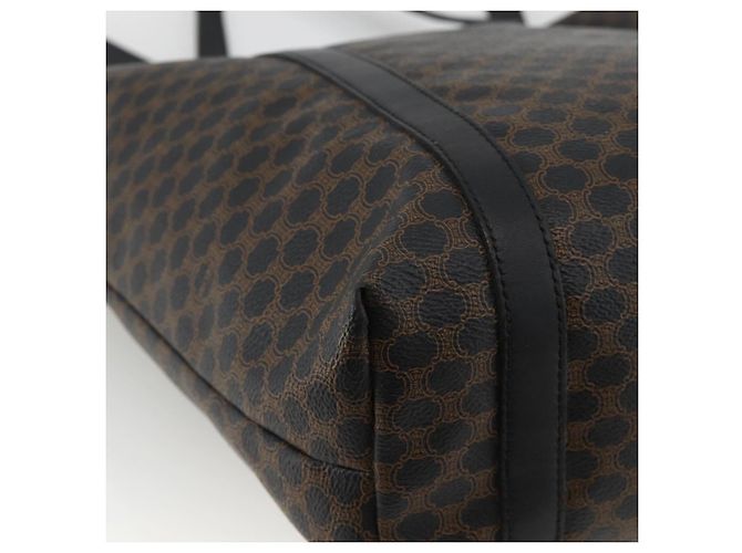 Céline Borsa tote in tela Macadam CELINE in pelle PVC nera e oro Auth YKZ828A Nero D'oro - vista 16