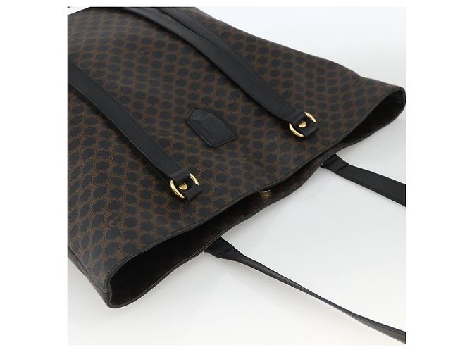 Céline Borsa tote in tela Macadam CELINE in pelle PVC nera e oro Auth YKZ828A Nero D'oro - vista 6