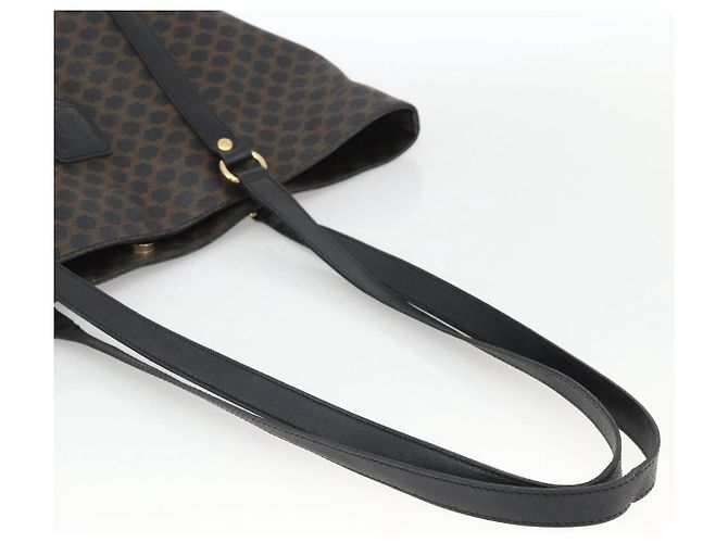 Céline Borsa tote in tela Macadam CELINE in pelle PVC nera e oro Auth YKZ828A Nero D'oro - vista 7