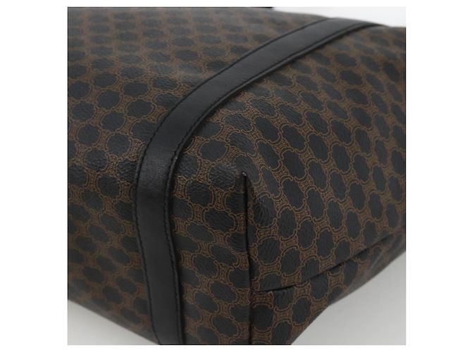 Céline Borsa tote in tela Macadam CELINE in pelle PVC nera e oro Auth YKZ828A Nero D'oro - vista 9