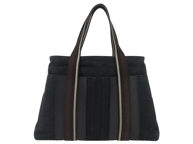 Hermès HERMES Borsa a Mano Trocha Horizontal Zonal MM in Tela Nera Auth ARZ908 Nero - vista 13