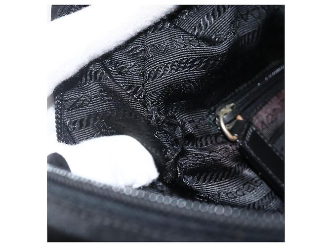 Borsa a spalla PRADA in nylon nero argento autentica am11267 - vista 11