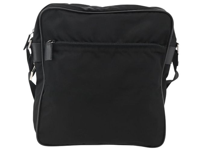 Borsa a spalla PRADA in nylon nero argento autentica am11267 - vista 13