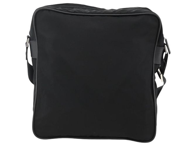 Borsa a spalla PRADA in nylon nero argento autentica am11267 - vista 2