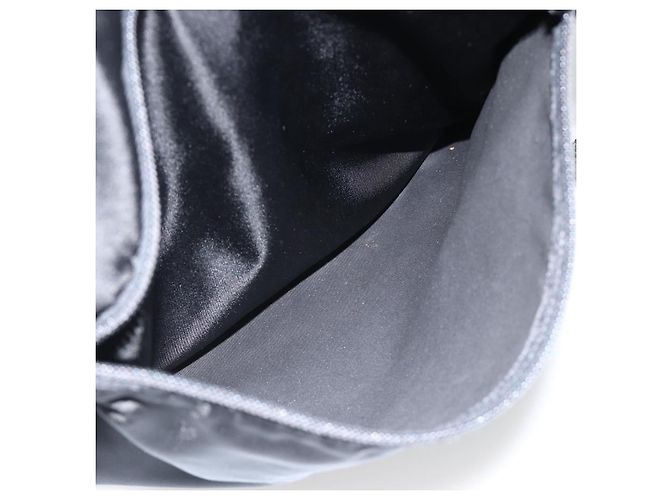 Borsa a spalla PRADA in nylon nero argento autentica am11267 - vista 24
