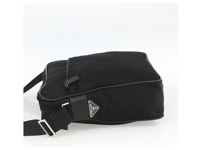 Borsa a spalla PRADA in nylon nero argento autentica am11267 - vista 3