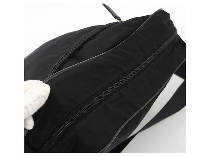 Borsa a spalla PRADA in nylon nero argento autentica am11267 - vista 6