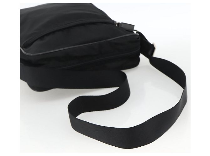 Borsa a spalla PRADA in nylon nero argento autentica am11267 - vista 7
