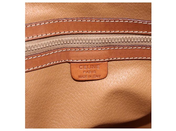 Céline Borsa a mano in tela Macadam CELINE in pelle PVC marrone oro Auth YKZ1026 D'oro - vista 17