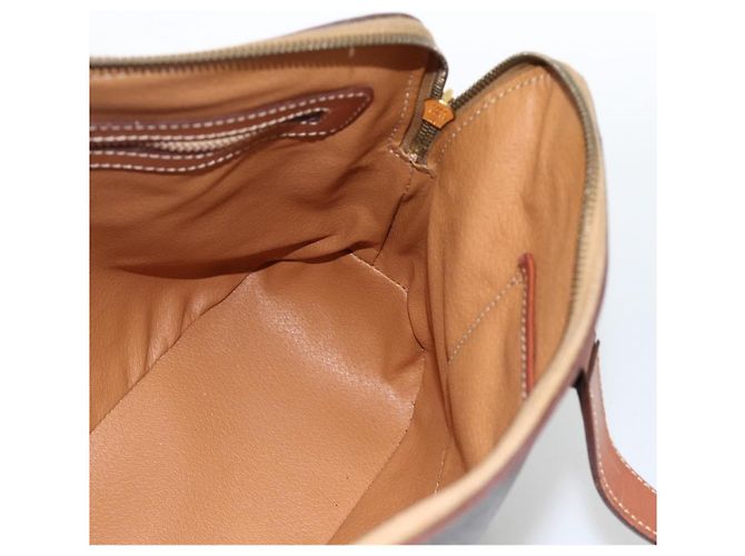 Céline Borsa a mano in tela Macadam CELINE in pelle PVC marrone oro Auth YKZ1026 D'oro - vista 18
