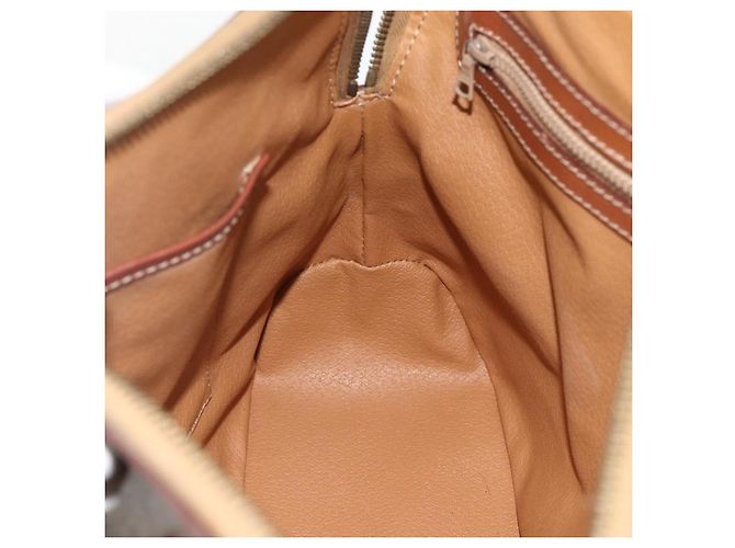 Céline Borsa a mano in tela Macadam CELINE in pelle PVC marrone oro Auth YKZ1026 D'oro - vista 19