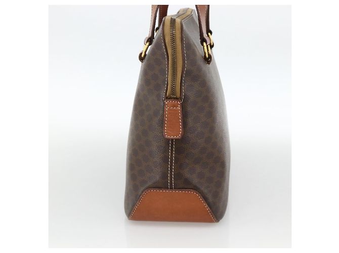 Céline Borsa a mano in tela Macadam CELINE in pelle PVC marrone oro Auth YKZ1026 D'oro - vista 4
