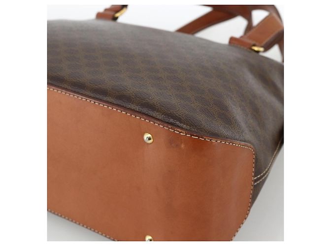 Céline Borsa a mano in tela Macadam CELINE in pelle PVC marrone oro Auth YKZ1026 D'oro - vista 9