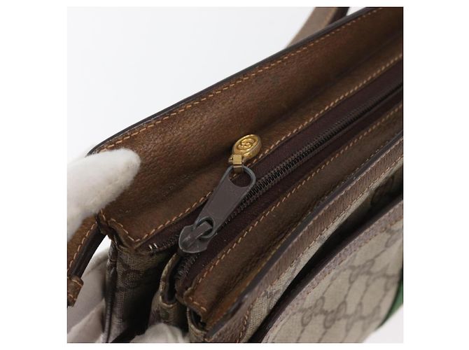 Bolso Sherry Line GG Supreme Web de GUCCI en PVC beige y dorado 001 16 4085 Auth 174411 - vista 10