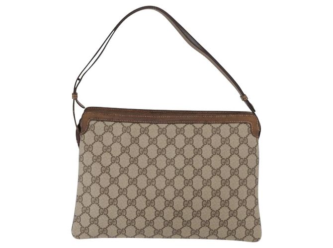 Bolso Sherry Line GG Supreme Web de GUCCI en PVC beige y dorado 001 16 4085 Auth 174411 - vista 2