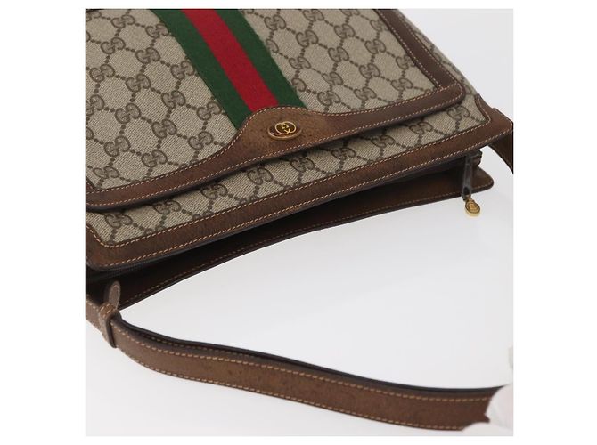 Bolso Sherry Line GG Supreme Web de GUCCI en PVC beige y dorado 001 16 4085 Auth 174411 - vista 6