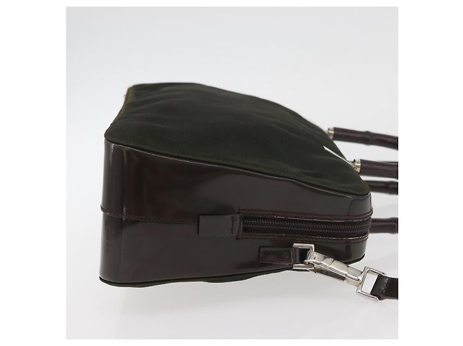 Borsa a mano in nylon Gucci Bamboo 2 vie verde argento autentica hk3678 - vista 3